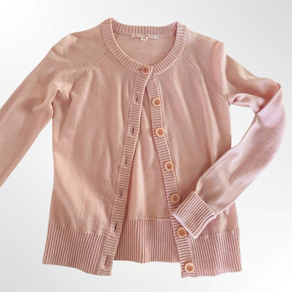 Banana Republic Women's Pink Merino Wool Blend Crewneck Cardigan - Picture 4 of 8